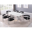 Best Quality Furniture 7 Piece White Marble Dining Set with Stainless Steel Base