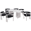 Best Quality Furniture 7 Piece White Marble Dining Set with Stainless Steel Base