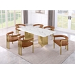 Best Quality Furniture 7 Piece White Marble Dining Set with Stainless Steel Base