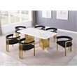 Best Quality Furniture 7 Piece White Marble Dining Set with Stainless Steel Base