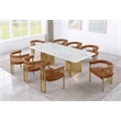Best Quality Furniture 9 Piece White Marble Dining Set with Stainless Steel Base