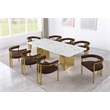 Best Quality Furniture 9 Piece White Marble Dining Set with Stainless Steel Base