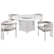 Best Quality Furniture 5 Piece White Marble Dining Set with Stainless Steel Base