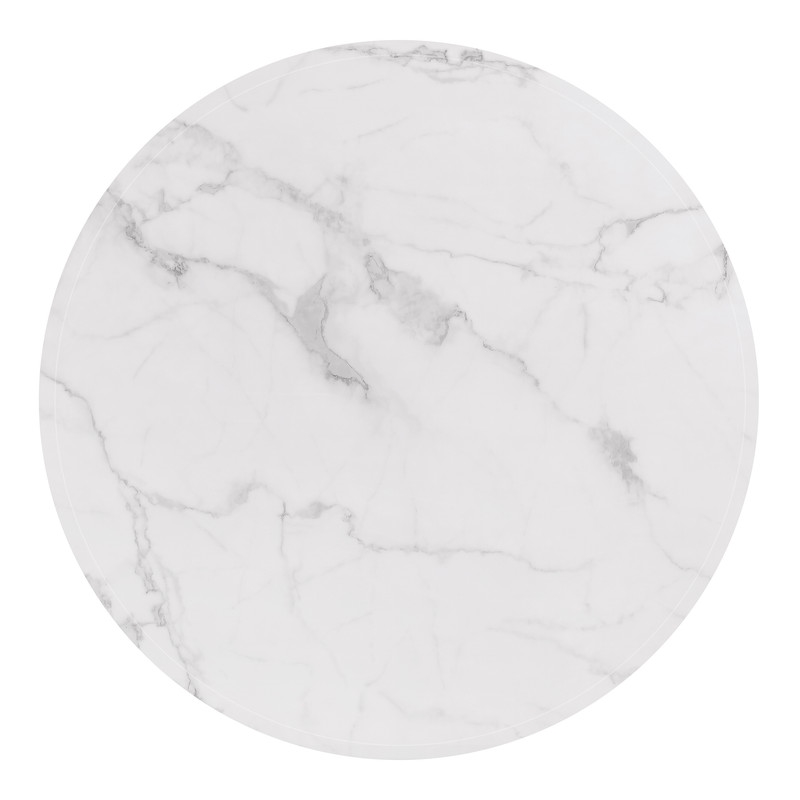 Best Quality Furniture 5 Piece White Marble Dining Set with Stainless Steel Base