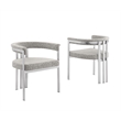 Best Quality Furniture 5 Piece White Marble Dining Set with Stainless Steel Base