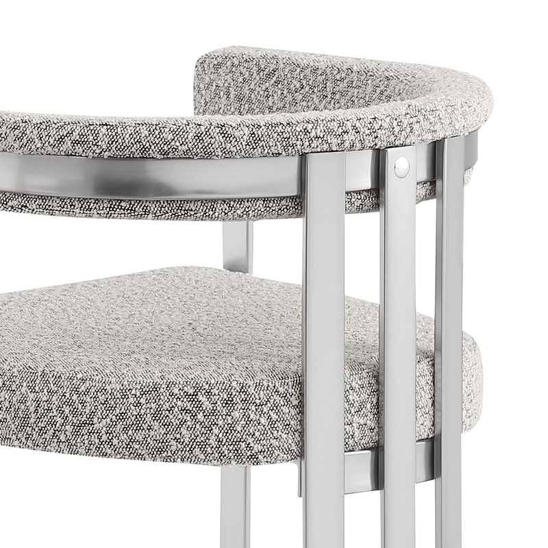 Best Quality Furniture 5 Piece White Marble Dining Set with Stainless Steel Base
