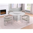 Best Quality Furniture 5 Piece White Marble Dining Set with Stainless Steel Base