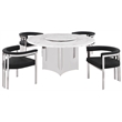 Best Quality Furniture 5 Piece White Marble Dining Set with Stainless Steel Base