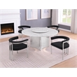 Best Quality Furniture 5 Piece White Marble Dining Set with Stainless Steel Base