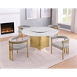 Best Quality Furniture 5 Piece White Marble Dining Set with Stainless Steel Base