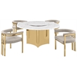 Best Quality Furniture 5 Piece White Marble Dining Set with Stainless Steel Base