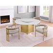 Best Quality Furniture 5 Piece White Marble Dining Set with Stainless Steel Base