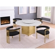 Best Quality Furniture 5 Piece White Marble Dining Set with Stainless Steel Base