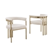 Best Quality Furniture 5 Piece White Marble Dining Set with Stainless Steel Base