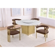 Best Quality Furniture 5 Piece White Marble Dining Set with Stainless Steel Base