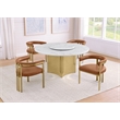 Best Quality Furniture 5 Piece White Marble Dining Set with Stainless Steel Base