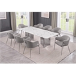 Best Quality Furniture 9 Piece White Marble Dining Set with Stainless Steel Base