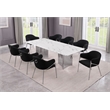 Best Quality Furniture 9 Piece White Marble Dining Set with Stainless Steel Base