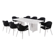 Best Quality Furniture 9 Piece White Marble Dining Set with Stainless Steel Base