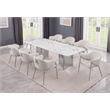 Best Quality Furniture 9 Piece White Marble Dining Set with Stainless Steel Base