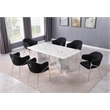Best Quality Furniture 7 Piece White Marble Dining Set with Stainless Steel Base