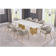 Best Quality Furniture 9 Piece White Marble Dining Set with Stainless Steel Base