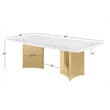 Best Quality Furniture 9 Piece White Marble Dining Set with Stainless Steel Base
