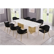 Best Quality Furniture 9 Piece White Marble Dining Set with Stainless Steel Base
