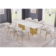 Best Quality Furniture 9 Piece White Marble Dining Set with Stainless Steel Base