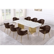 Best Quality Furniture 9 Piece White Marble Dining Set with Stainless Steel Base