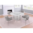 Best Quality Furniture 5 Piece White Marble Dining Set with Stainless Steel Base