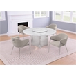 Best Quality Furniture 5 Piece White Marble Dining Set with Stainless Steel Base