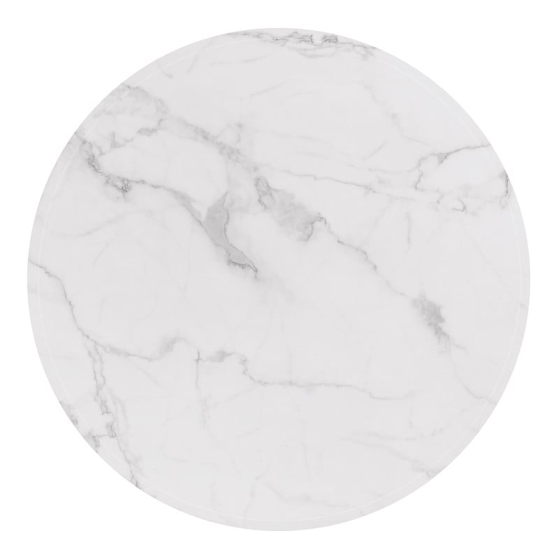 Best Quality Furniture 5 Piece White Marble Dining Set with Stainless Steel Base