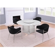 Best Quality Furniture 5 Piece White Marble Dining Set with Stainless Steel Base