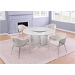 Best Quality Furniture 5 Piece White Marble Dining Set with Stainless Steel Base