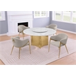 Best Quality Furniture 5 Piece White Marble Dining Set with Stainless Steel Base