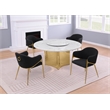Best Quality Furniture 5 Piece White Marble Dining Set with Stainless Steel Base