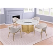 Best Quality Furniture 5 Piece White Marble Dining Set with Stainless Steel Base