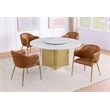 Best Quality Furniture 5 Piece White Marble Dining Set with Stainless Steel Base
