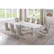Best Quality Furniture 9 Piece White Marble Dining Set with Stainless Steel Base