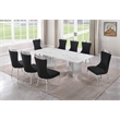 Best Quality Furniture 9 Piece White Marble Dining Set with Stainless Steel Base