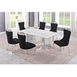 Best Quality Furniture 7 Piece White Marble Dining Set with Stainless Steel Base