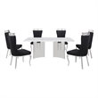 Best Quality Furniture 7 Piece White Marble Dining Set with Stainless Steel Base