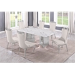 Best Quality Furniture 7 Piece White Marble Dining Set with Stainless Steel Base