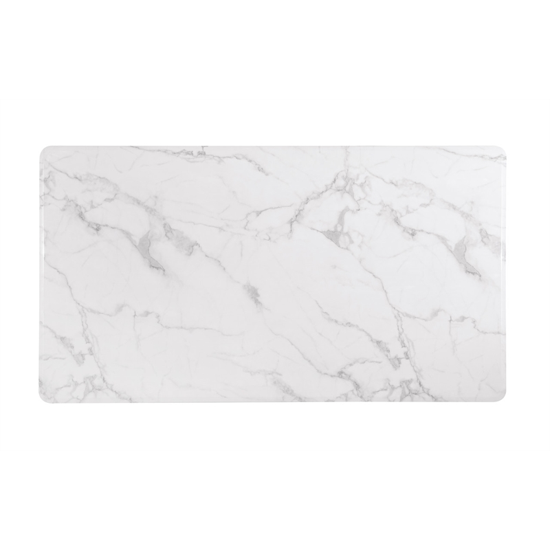 Best Quality Furniture 7 Piece White Marble Dining Set with Stainless Steel Base