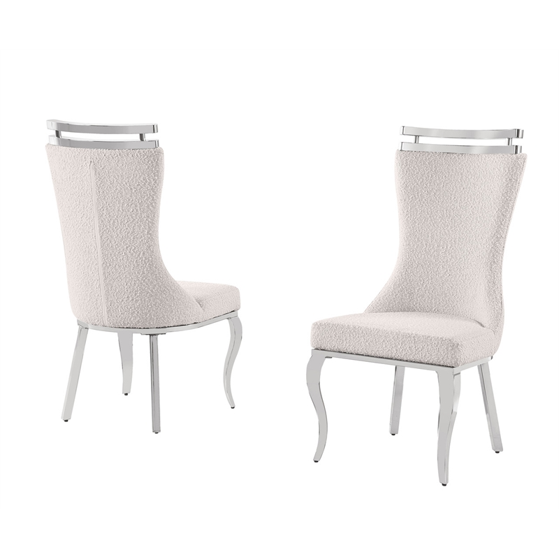 Best Quality Furniture 7 Piece White Marble Dining Set with Stainless Steel Base