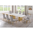 Best Quality Furniture 9 Piece White Marble Dining Set with Stainless Steel Base