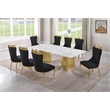 Best Quality Furniture 9 Piece White Marble Dining Set with Stainless Steel Base