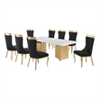 Best Quality Furniture 9 Piece White Marble Dining Set with Stainless Steel Base
