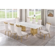 Best Quality Furniture 9 Piece White Marble Dining Set with Stainless Steel Base
